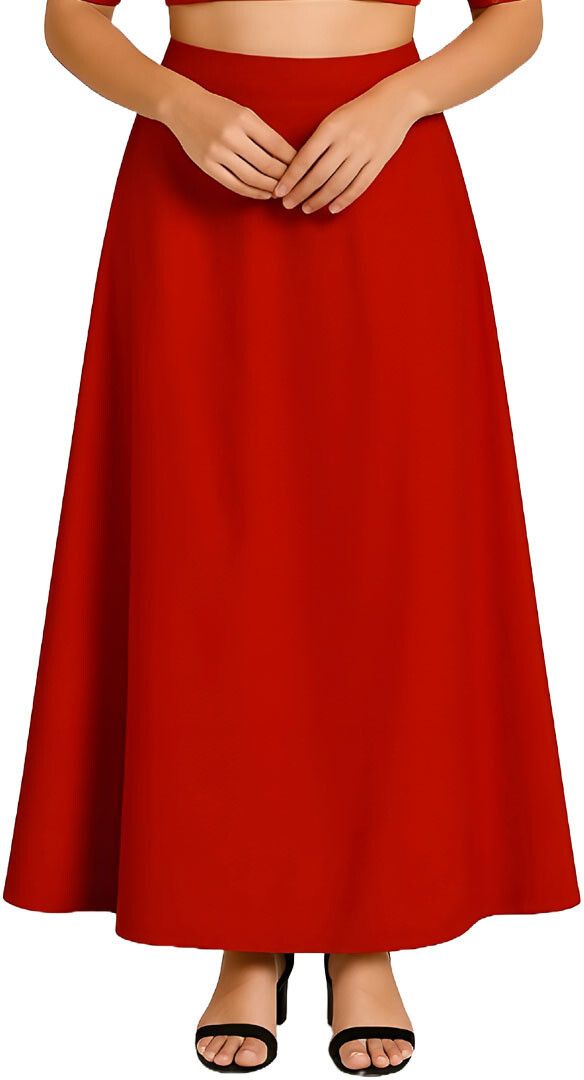 TrendingTrading Red Cotton Saree Petticoat Shapewear for Women Pure Cotton Petticoat-image-3
