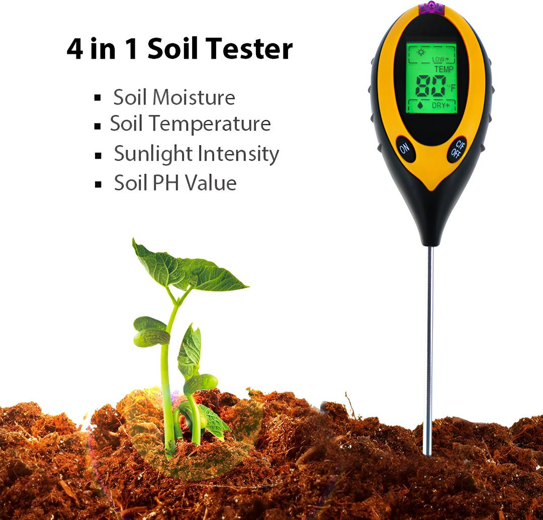 4 in 1 Digital Soil Meter Moisture Temperature Tester for Plant Soil Test 09 Soil PH Meter-image-49