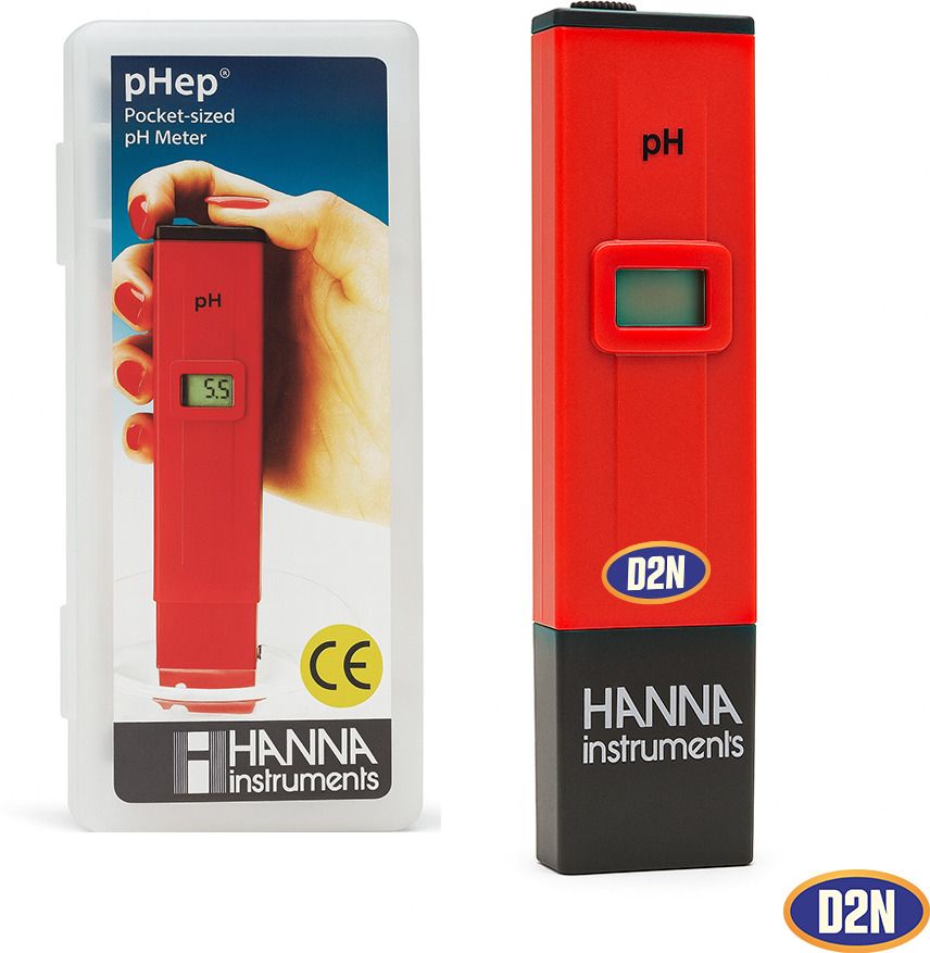 Hanna Digital Pocket pH Meter 0–14 Water-Soil-Aquarium & Hydroponics pH Tester 5 Digital pH Meter