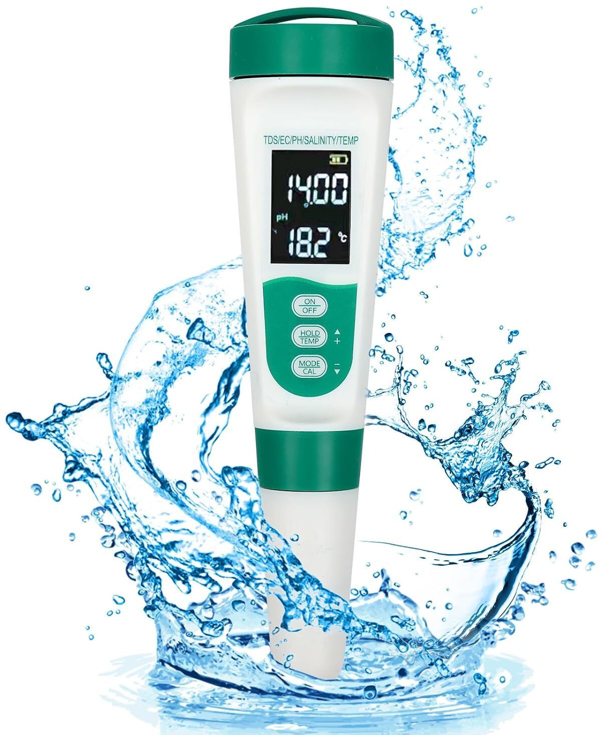 PH Meter 5in1 PH/TDS/Salinity/Temp/EC Meter with rechargeable battery pH Testers-image-24