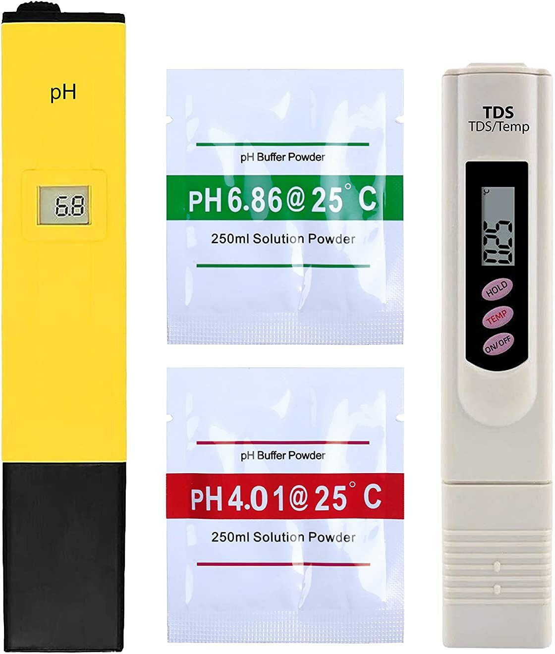 Digital pH Meter Combo Pack, Pen-Type Meter, Suitable for Water Testing TDS and Digital pH Meter