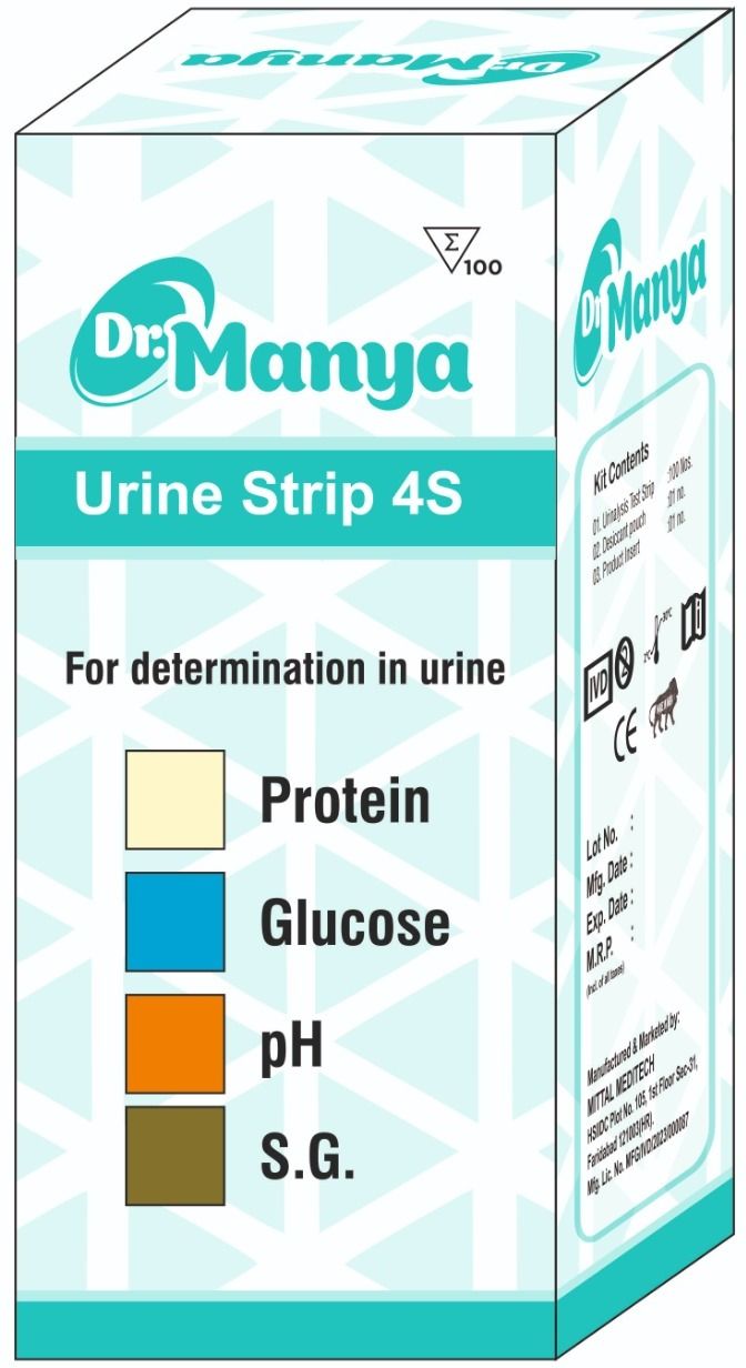Dr. Manya Urine Test Strips 4S | Rapid & Accurate Home Diagnostic Kit pH Testers