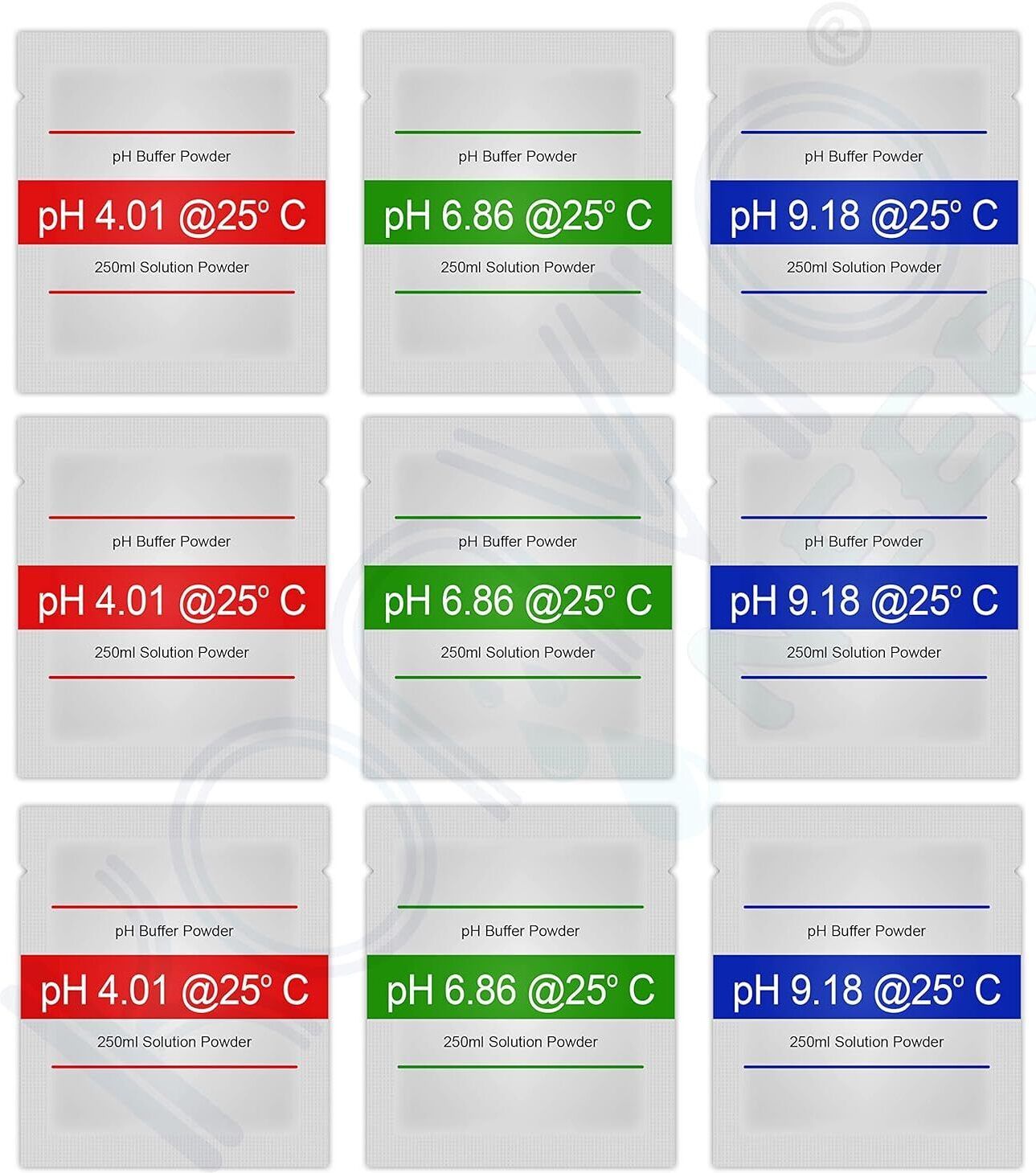 pH Meter Calibration Buffer Powder - 4.01, 6.86, 9.18 pH pH Testers-image-33