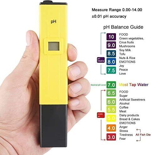 PH METER High Accuracy ±0.1pH 0.6" LCD Mini Digital Digital pH Meter