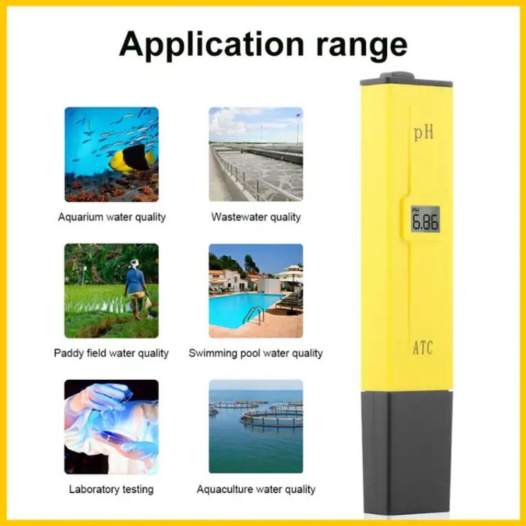 Yellow PH Meter 1-14 pH pen tester pocket pH metre for RO Water, Alkaline test Digital pH Meter-image-23