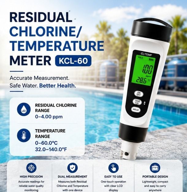 Residual Chlorine/Temperature Meter KCL-60 pH Testers-image-30
