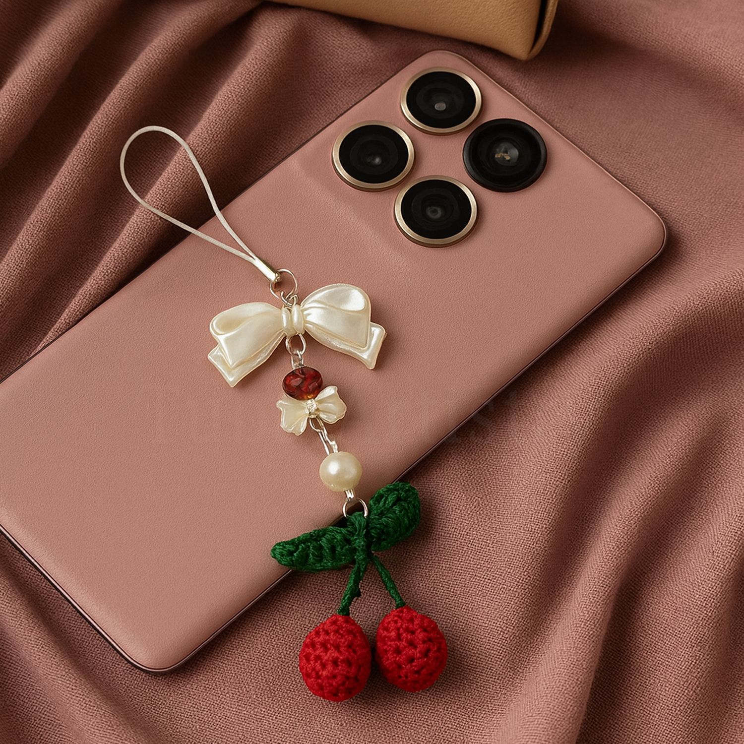 TUBA artistry Phone Charm Crochet Cherry Phone Charm and Bag Charm Phone Strap Y2K Acessories Phone Charm-image-46
