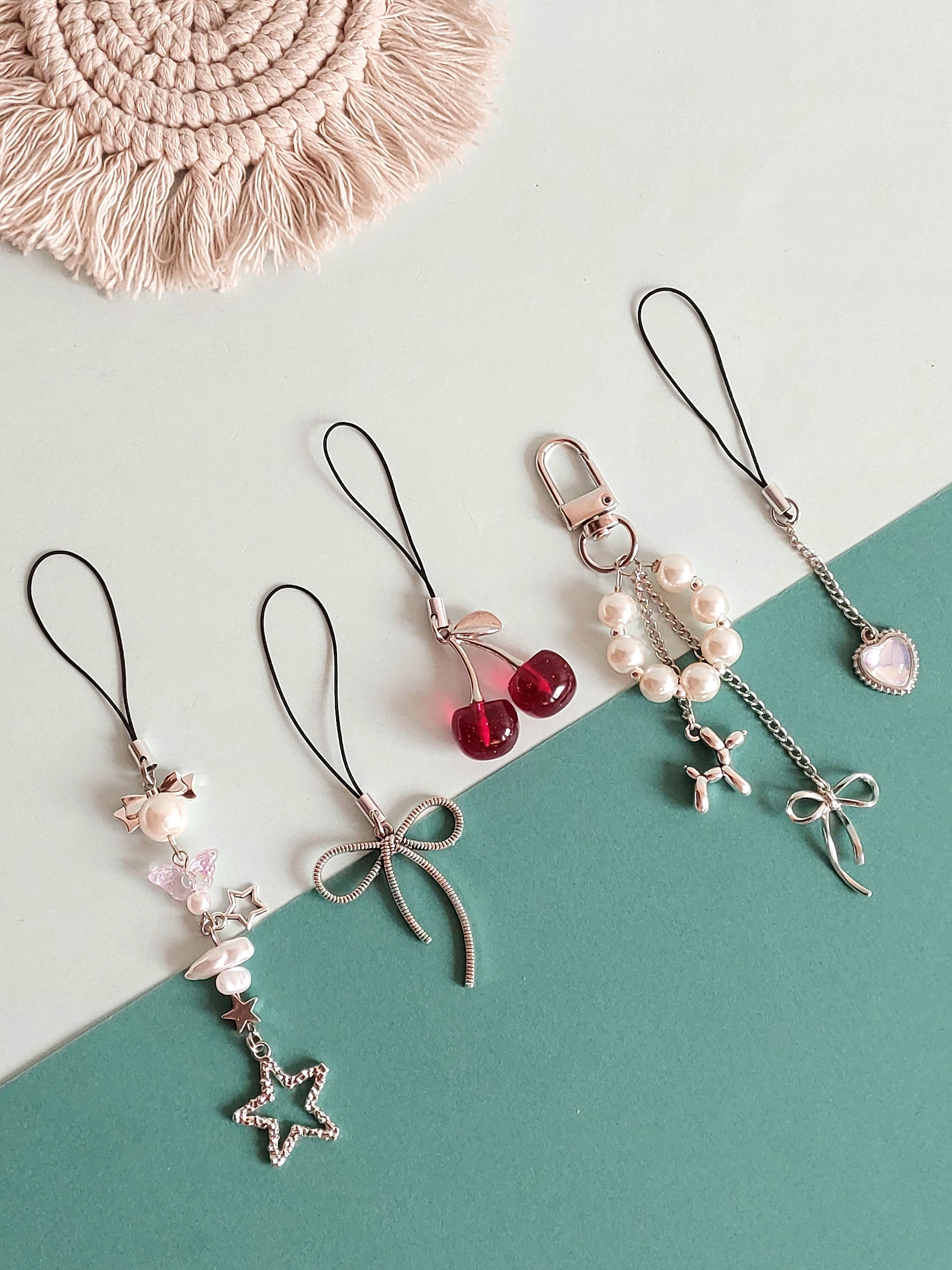 JMS HUB 5 Pcs Moon & Star Korean Hanging Celestial Phone/Bag charms set for Girls Phone Charm-image-45