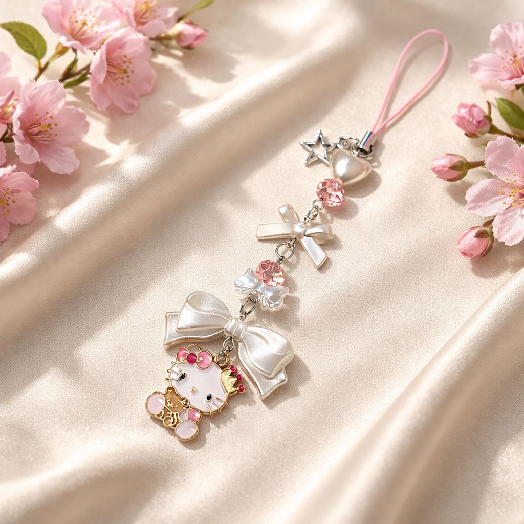 Ringzanio Phone Charm | Kitty Mobile Charms Y2K Accessories Kawaii Charm Bag Charm Phone Charm-image-1