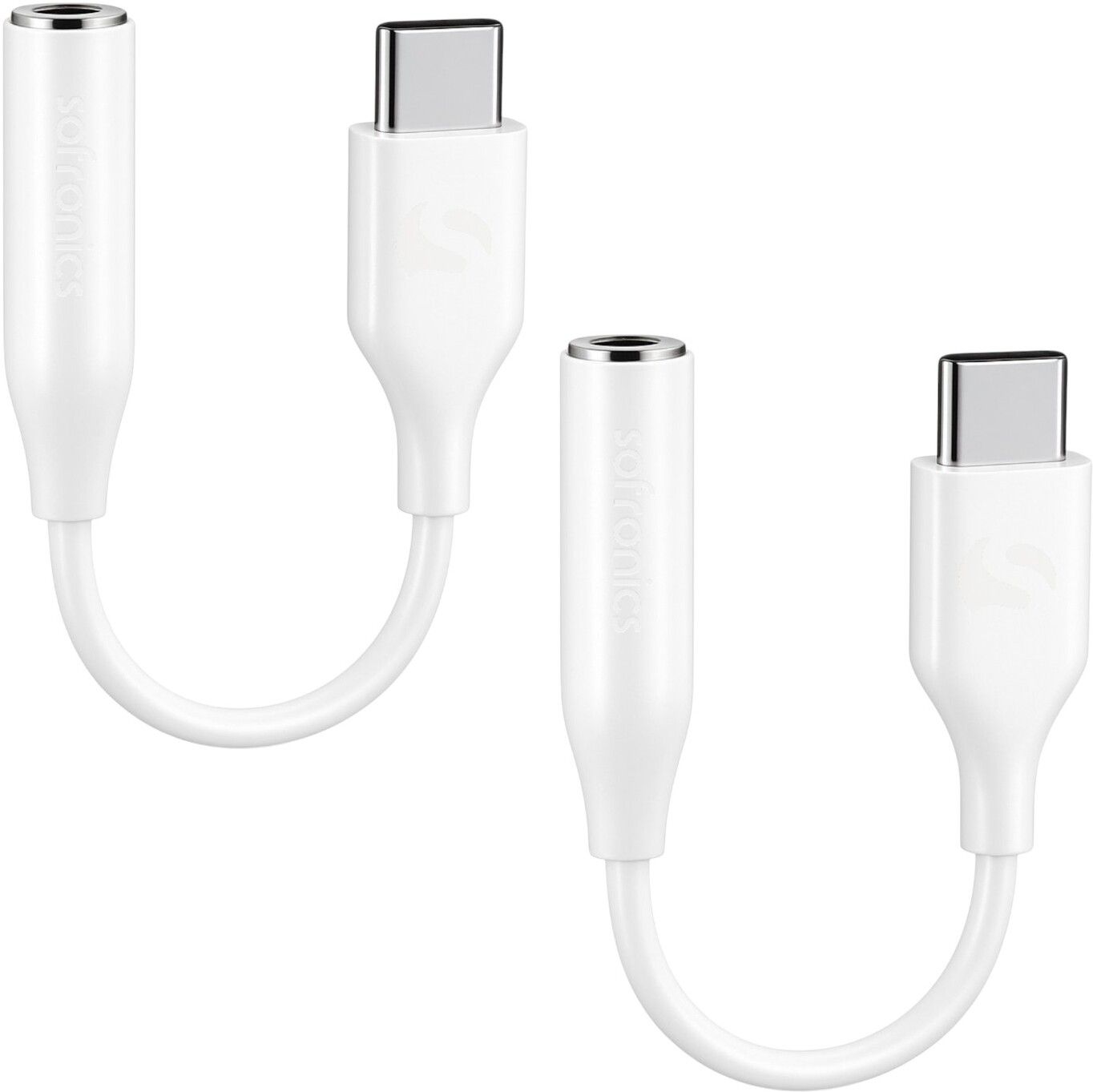 SOFRONICS White (Pack of 2) Type-C to 3.5mm Audio Jack Converter with DAC USB-C to Aux Converter Phone Converter-image-24
