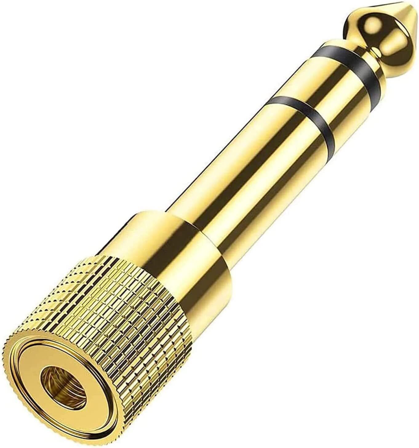C & E Golden 3.5mm Female to 6.35mm Male Plug Stereo Audio Auxiliary Jack Converter Phone Converter-image-1