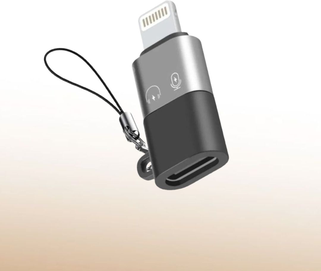UBRONIK Grey Apple Lightning to USB-C Female Smart OTG Connector Phone Converter-image-31