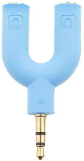 TECHGEAR Blue 3.5mm Male to 2 Female Headph Audio Y Splitter Adapter with Blue Phone Converter-image-35