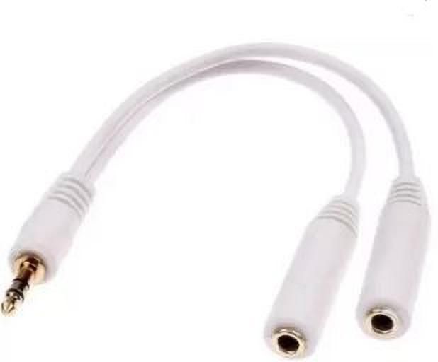 TECHGEAR White Headphones Music Audio Splitter Cable Jack Male To Double Female Adapter Phone Converter-image-33