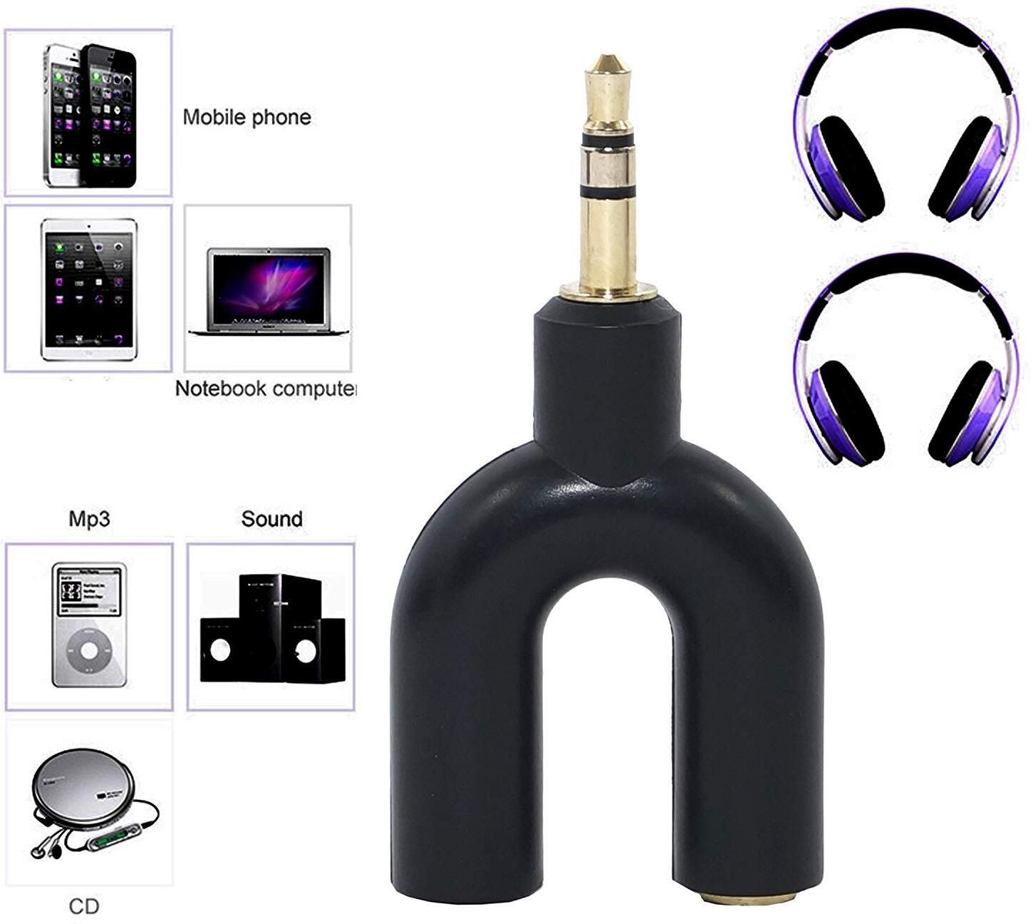 4uonly Multicolor BRE-New U-Shape 3.5mm Audio Jack, Male KHH26 Phone Converter-image-4