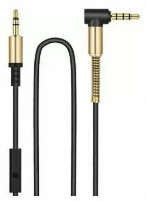 TECHGEAR Black 3.5 mm Male to Male Aux Cable with Mic Compatible with All Smartphone, Phone Converter-image-46
