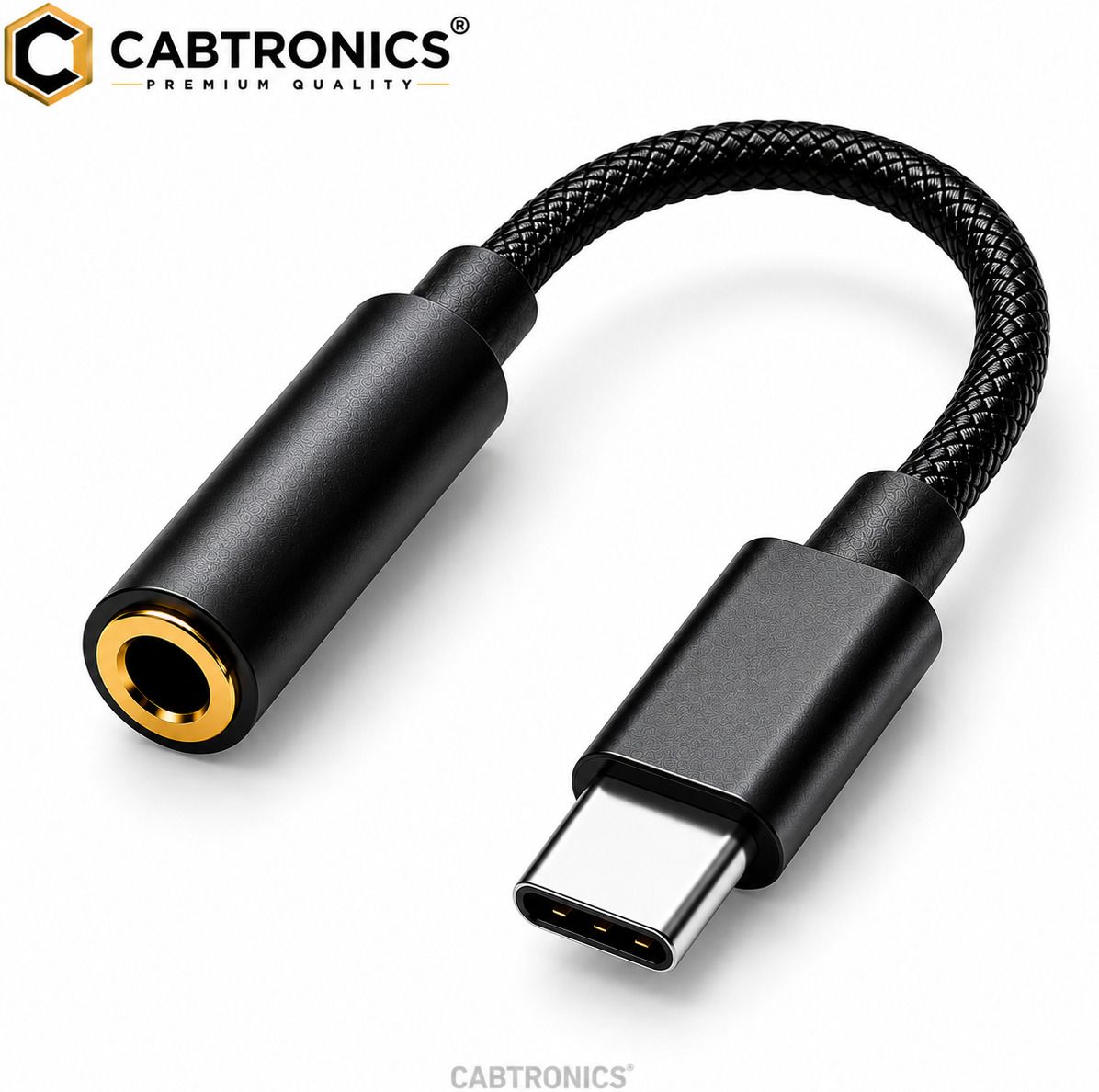 CABTRONICS Black USB C Audio Jack Adapter for Wired Earphones Premium AUX Audio Converter Phone Converter-image-42
