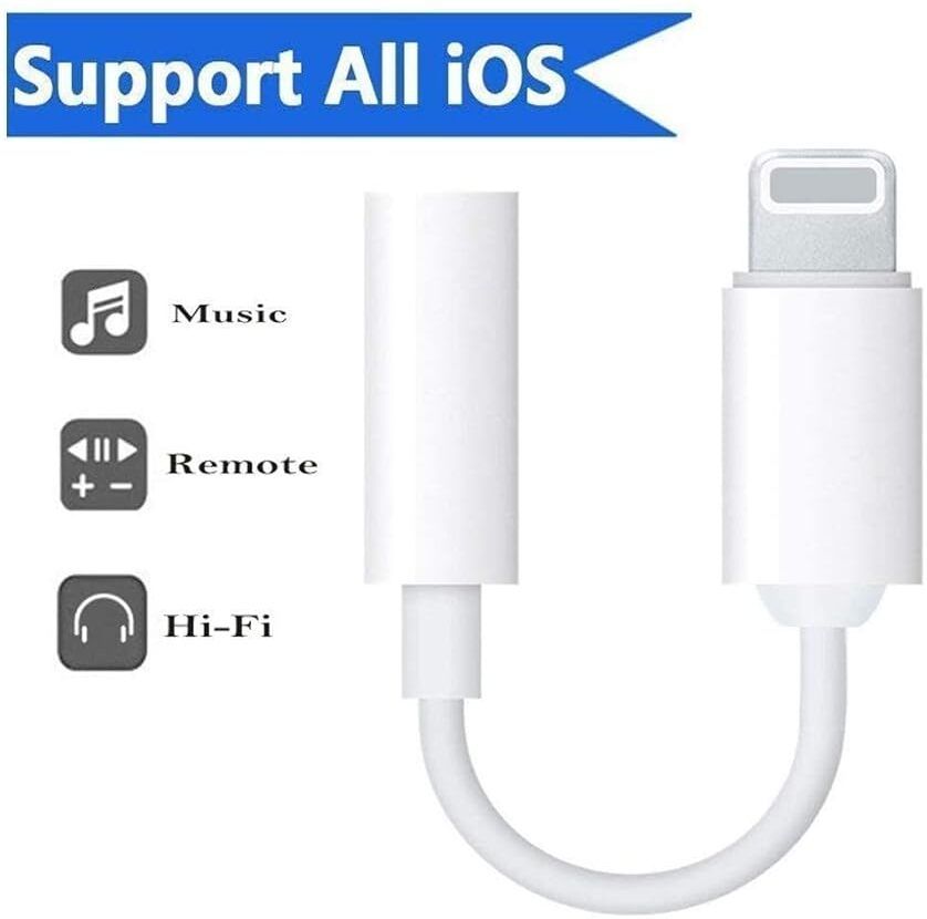 4uonly Multicolor white Lightning to 3.5mm Jack AUX Cable DII4 Phone Converter-image-49