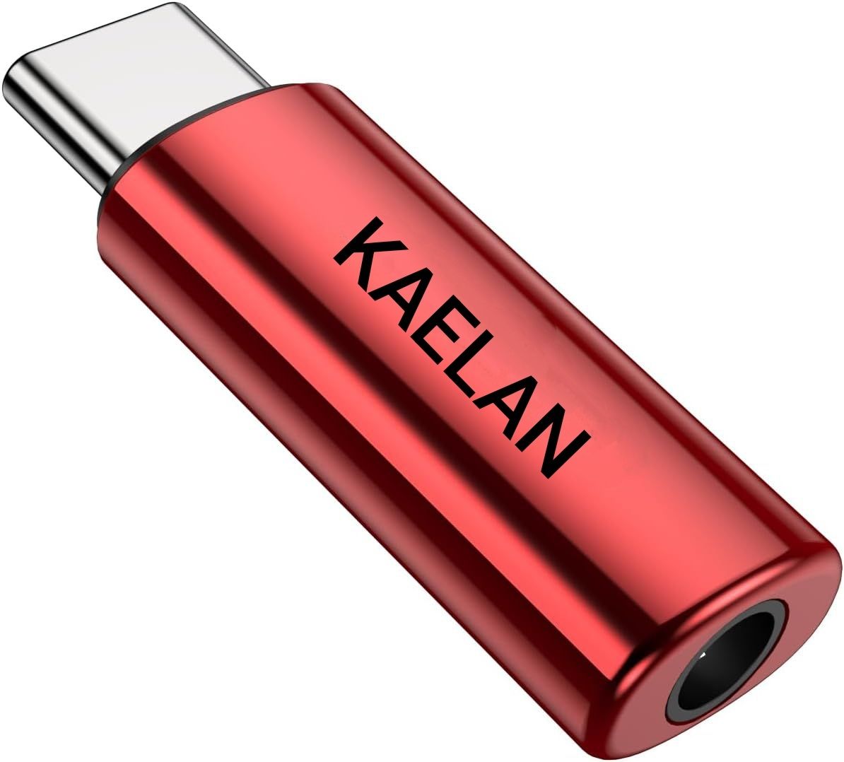 KAELAN Red USB C to 3.5mm Audio Headphone Adapter, Typc C Phone Converter-image-35