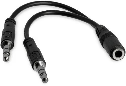 ZENIFY Black 3.5 mm Headphone Splitter for Computer 2 Male to 1 Female Headphone Mic Audio Phone Converter-image-6