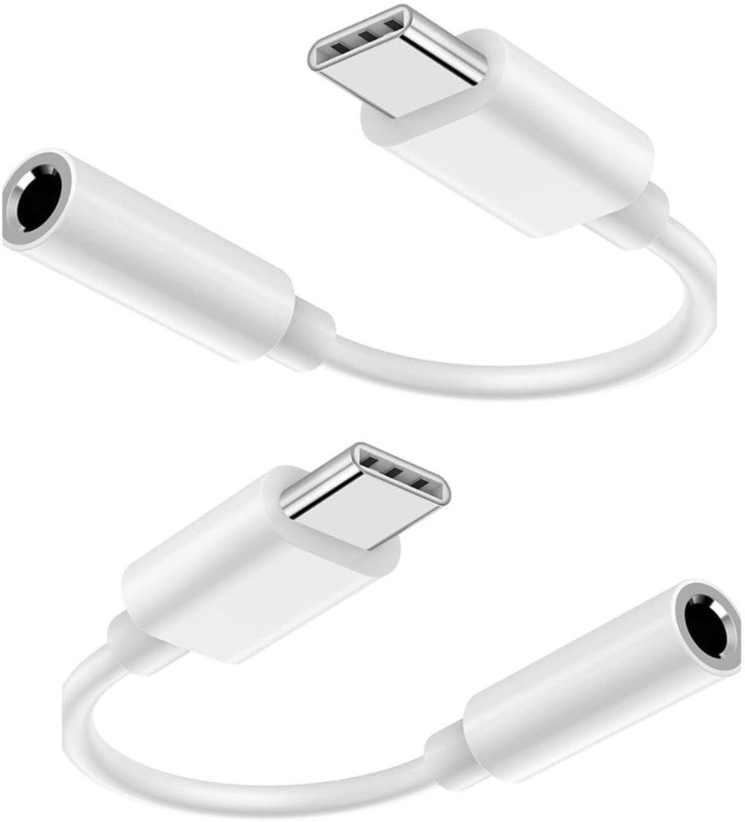 Relix usb c to 3.5mm Audio Adapter (white) |Hi-Res DAC Stereo Aux Converter Dongle , usb c type audio jack Phone Converter-image-0