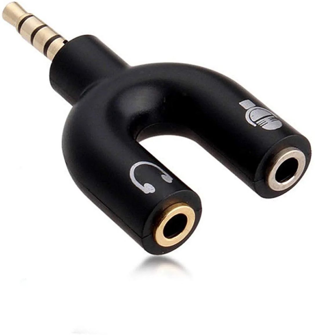ASTOUND Black Audio Jack to Headphone Microphone Splitter Phone Converter-image-40