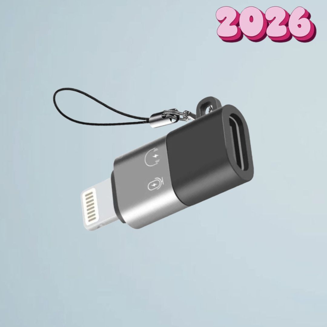 UBRONIK Grey iPhone Lightning Male to Type-C Female Quick Charge Converter Phone Converter