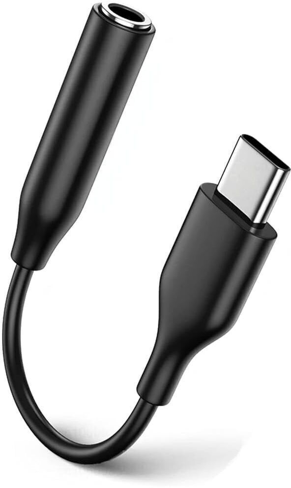 HDF Black Type C to 3.5 mm Headphone Audio Jack Adapter, USB C to Aux Connector Splitter Phone Converter-image-46