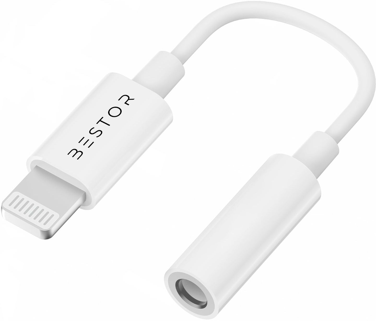 Bestor White Lightning to 3.5mm Audio Jack Converter, Plug & Play Hi-Fi DAC Adapter Phone Converter-picture-13