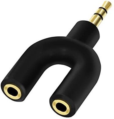 DAHSHA Black 3.5mm Audio Stereo Y Splitter Adapter, Male to 2 Port Female for Earphone,Tablet Phone Converter