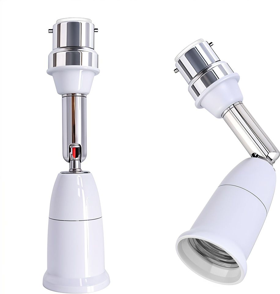 Zomei White B22 to E27 Light Socket Converter Extender Flexible Rotatable Adapter Holder Phone Converter-image-38