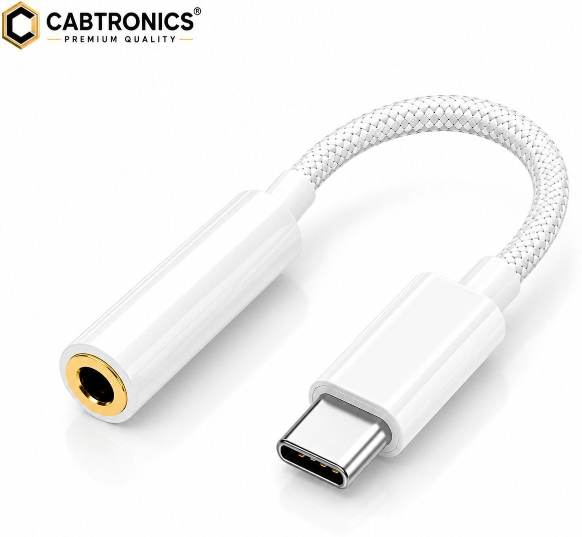 CABTRONICS White USB Type C to 3.5mm Audio Jack Adapter for Wired Earphones & Headphones Phone Converter-picture-10