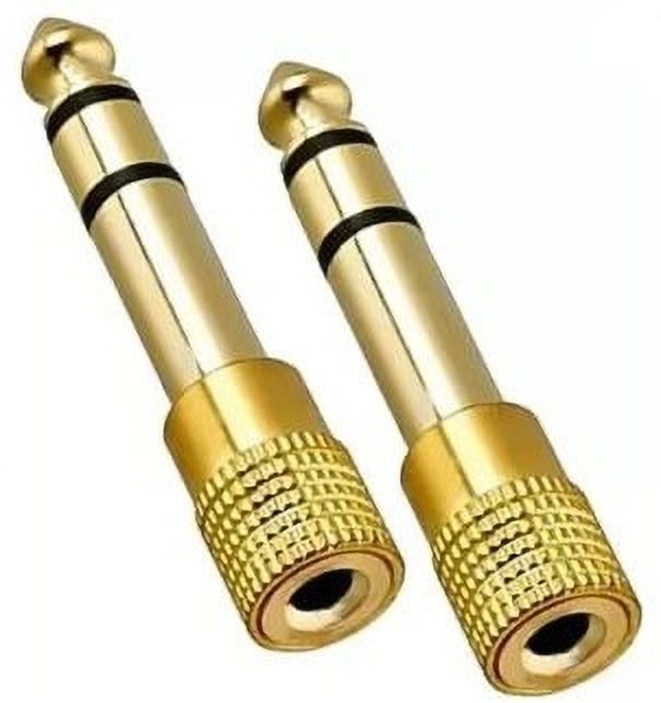 TECHGEAR golden Golden 6.5mm Male Plug to 3.5mm Female Jack Stereo Headphone Audio Adapter Phone Converter-image-32
