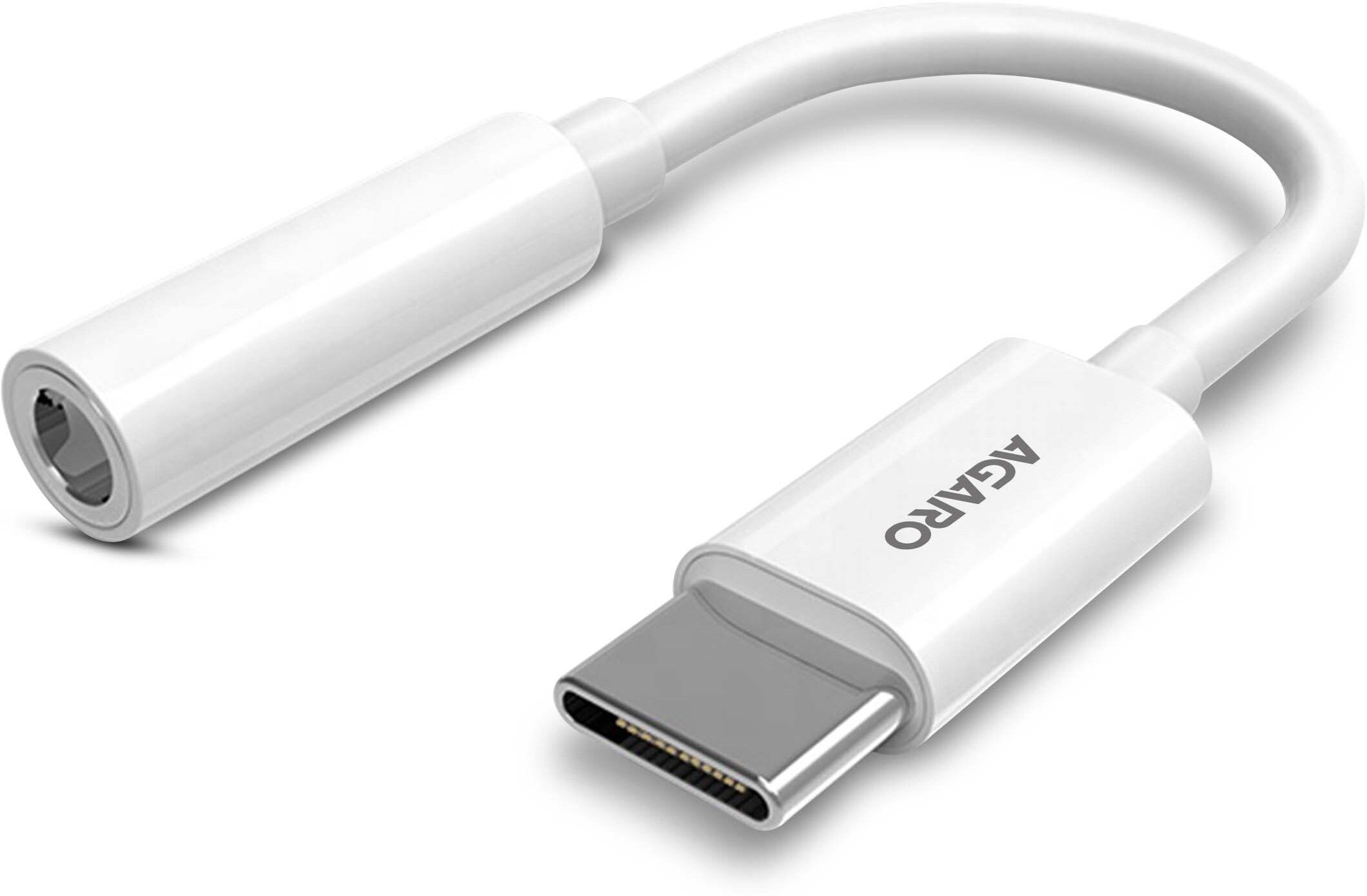 AGARO White Type C to 3.5 mm female Aux Jack Audio Converter Phone Converter