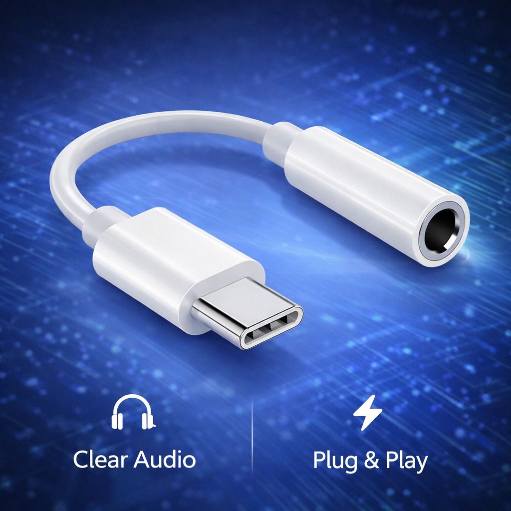 ULTRADART White Type C to AUX Cable Adapter | USB C to 3.5mm Earphone Jack Phone Converter-picture-26