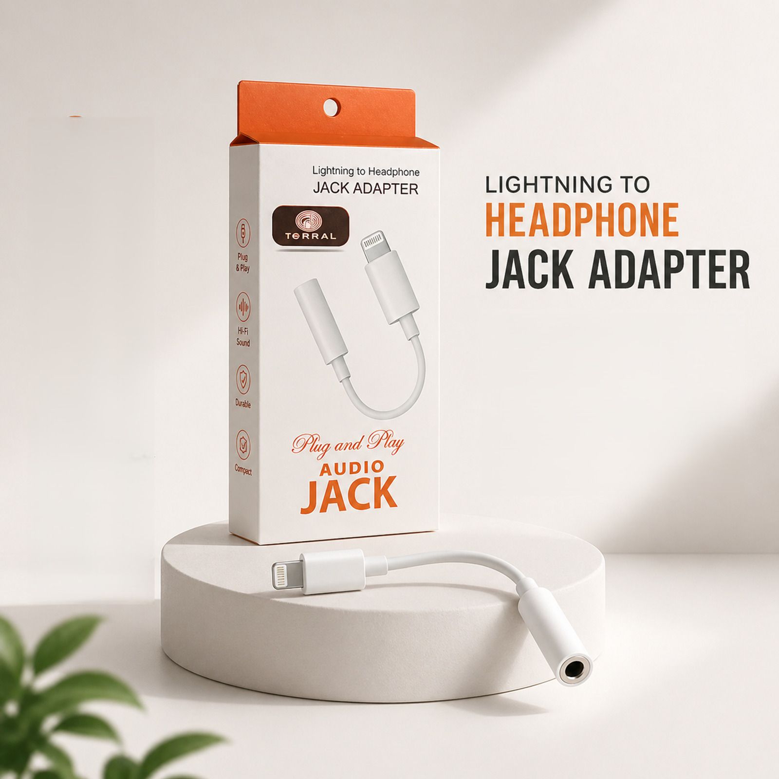 forral White Lightning to 3.5mm Audio Earphones Jack Adapter Phone Converter Phone Converter-image-16