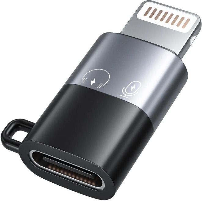 UBRONIK Grey Connector Adapter OTG iPhone Type C Female to Lightning Male Phone Converter