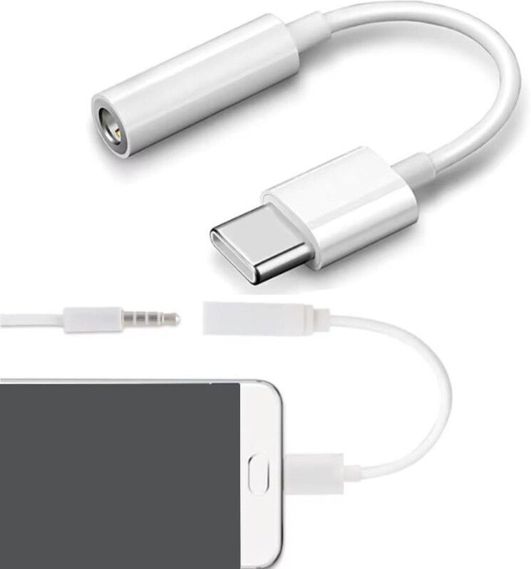 JXK White Type-C to 3.5mm Audio Jack Adapter Cable | 0.12m Length| White Phone Converter-image-5