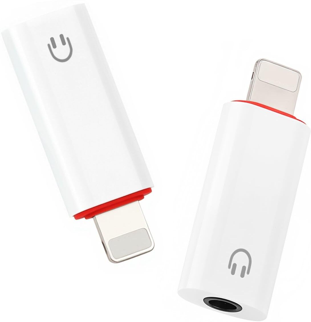 Zorbes White Lightning to 3 point 5mm Headphone Adapter Two Pack Audio Converter Cable Phone Converter-image-14