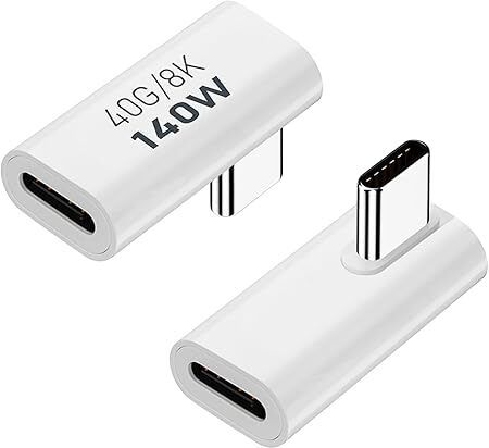Tobo White USB C Male to Female Adapter 90 Degree Right Angle Type C Adapter 140W TD-1329CC Phone Converter-image-15