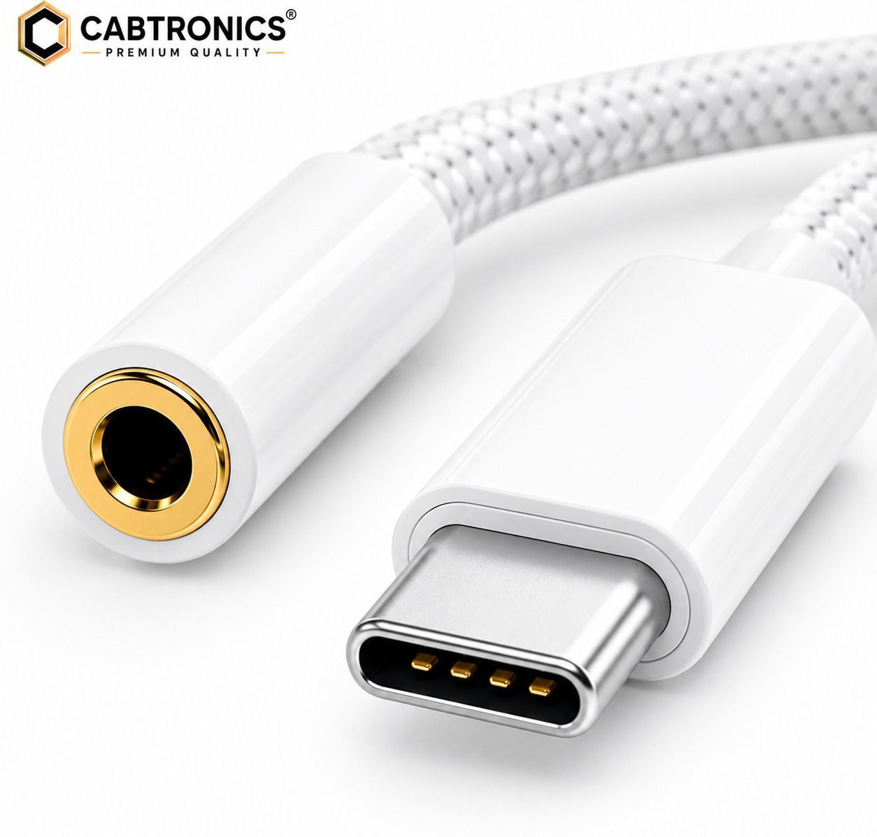 CABTRONICS White Type C to 3.5mm Audio Jack Adapter for Earphones USB C AUX Converter Phone Converter-picture-35