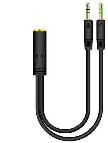 RHONNIUM Black Headphone Earphone Mic Audio Y Splitter Cable Phone Converter-image-26