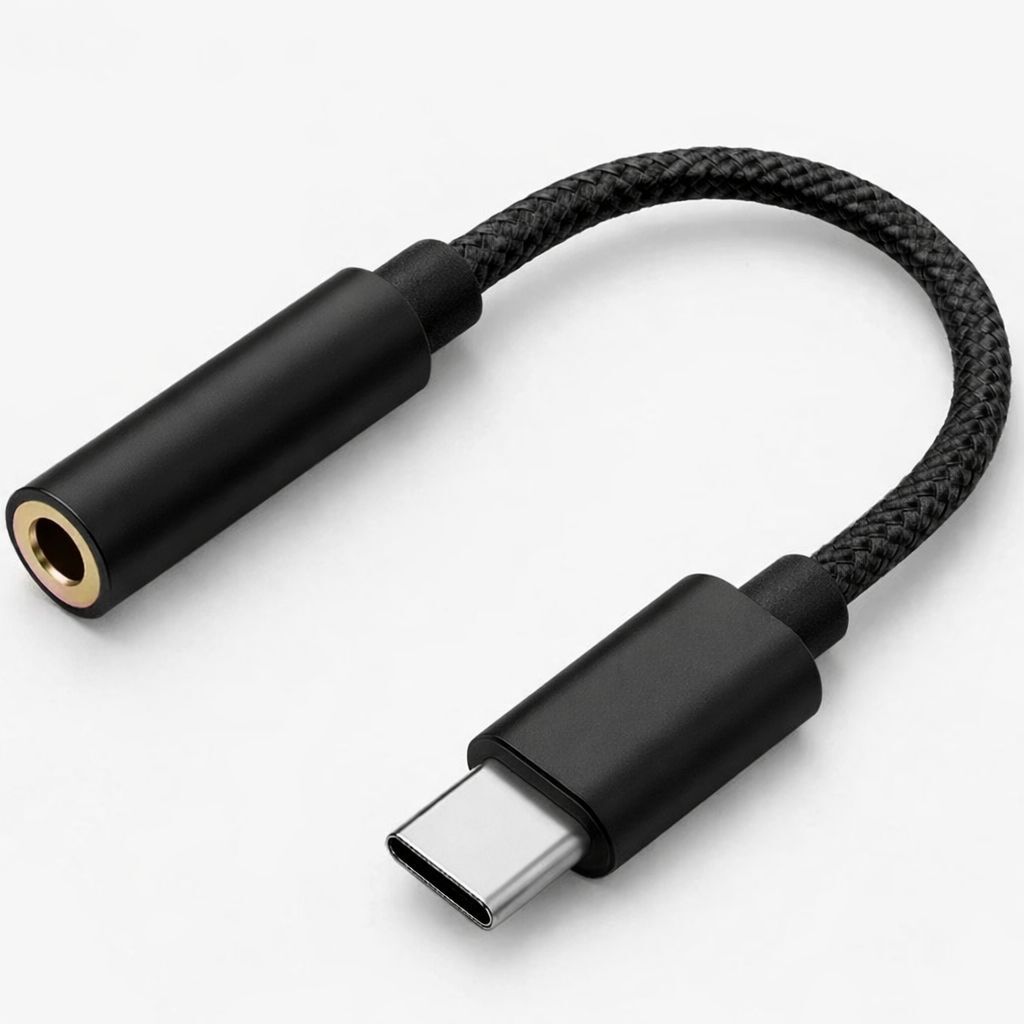 ULTRADART Black Type C to 3.5mm Audio Connector for Earphones Phone Converter