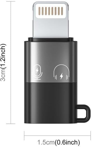 UBRONIK Grey Type C Female To Male Lightning Connector Adapter Otg Iphone Phone Converter