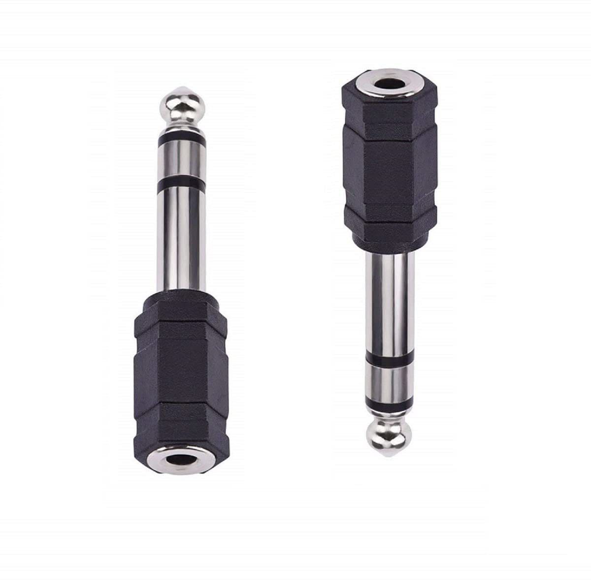 Kenware Black 6.3 mm Stereo Male Pin to 3.5 mm Audio Female pack of-2pes Connector Phone Converter