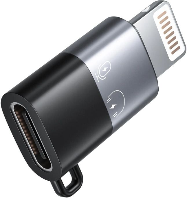 UBRONIK Grey Adapter iPhone Lightning Male Connector to Type C Female OTG Phone Converter