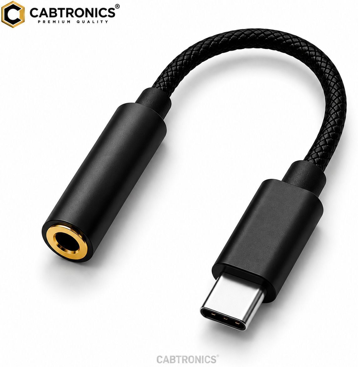 CABTRONICS Black USB C to 3.5mm Headphone Jack Adapter Premium Audio AUX Converter for Earphones Phone Converter-picture-24
