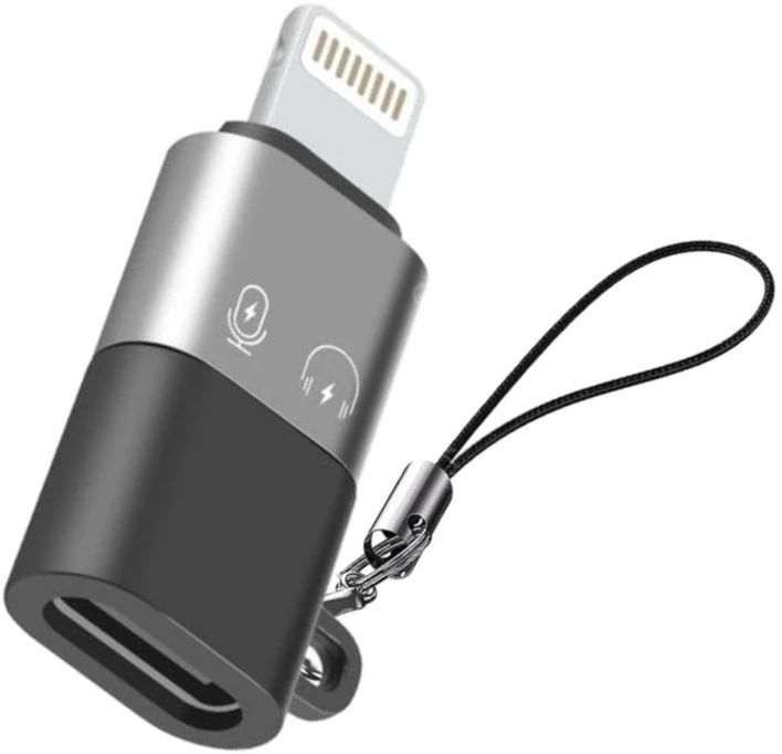 POPAT Grey Male Lightning Adapter Connector OTG iPhone Type C Female to Phone Converter-image-2