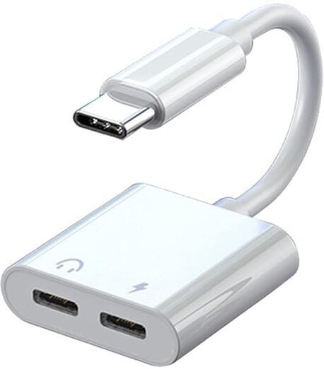 TECHGEAR White Type C Adapter for Headphones,Dual USB C for Audio & Charging Adapter C Splitter Phone Converter-image-14