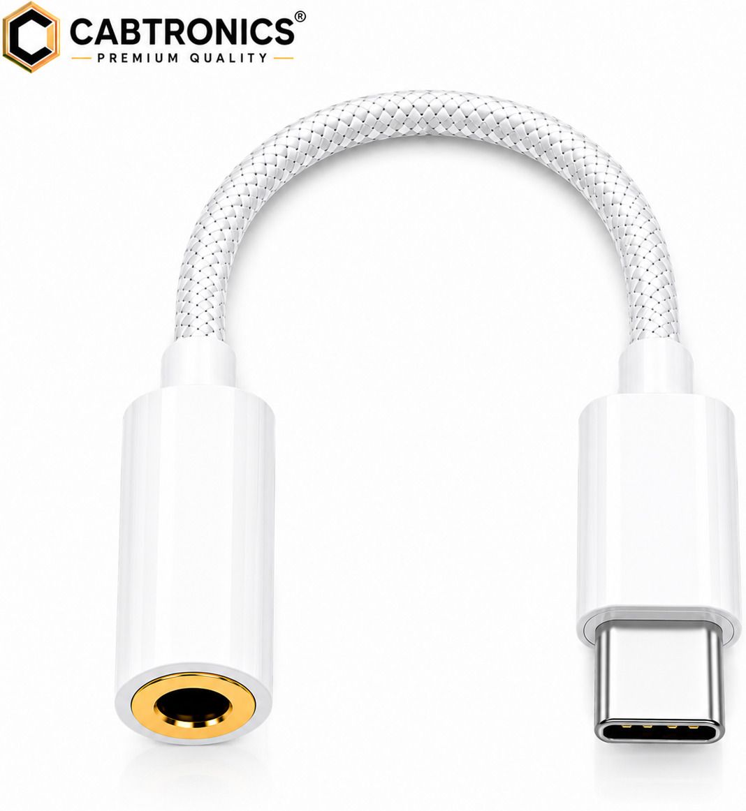 CABTRONICS White USB C AUX Adapter 3.5mm Audio Jack Converter for Earphones Headphones Phone Converter-image-31